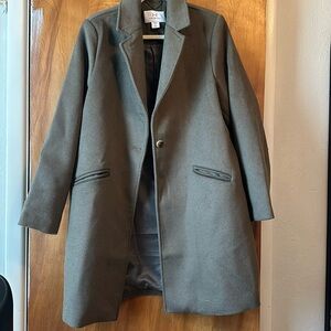 Oversized olive green coat